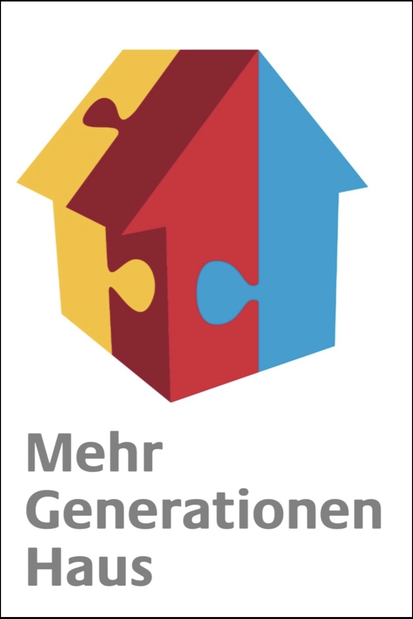 Logo Mehrgenerationenhaus - buntes Haus aus Puzzelteilen